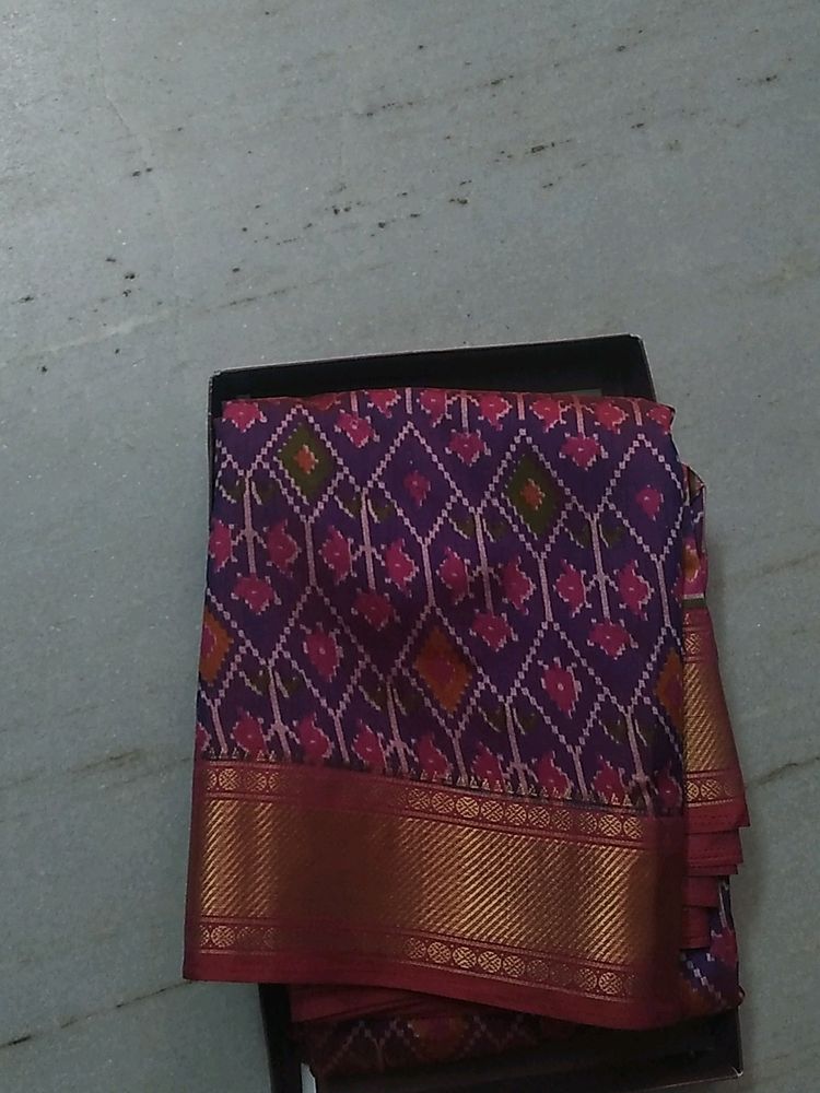 Ikkat Patola New Saree With Blouse