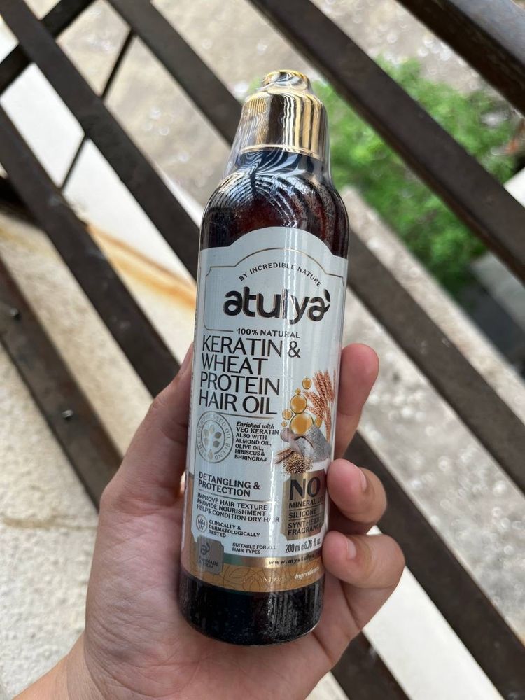 Atulya Keratin & Wheat Protein Hair Oil | Reduce b