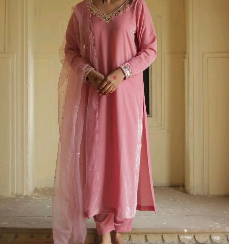 Velvet Kurta Set