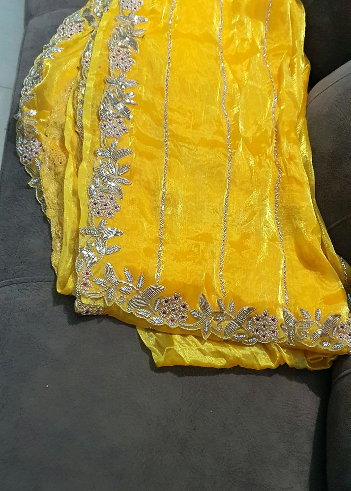 Beautiful bright yellow saree