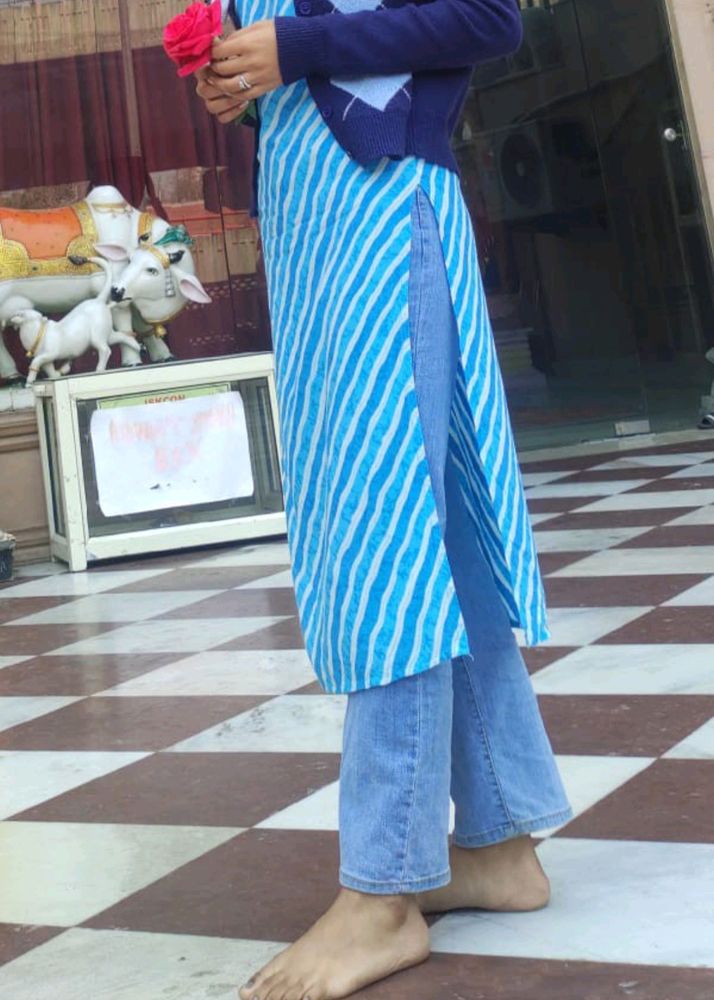 Blue Long Kurti.