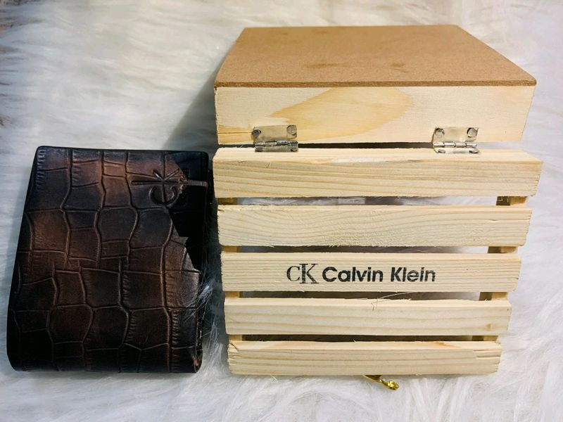 Calvin Klein Coffee Brown men's Wallet With Box