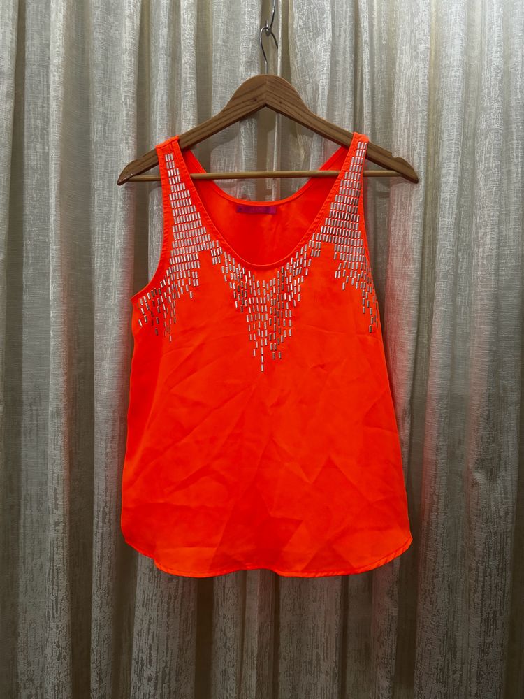 Splash Orange Party Top