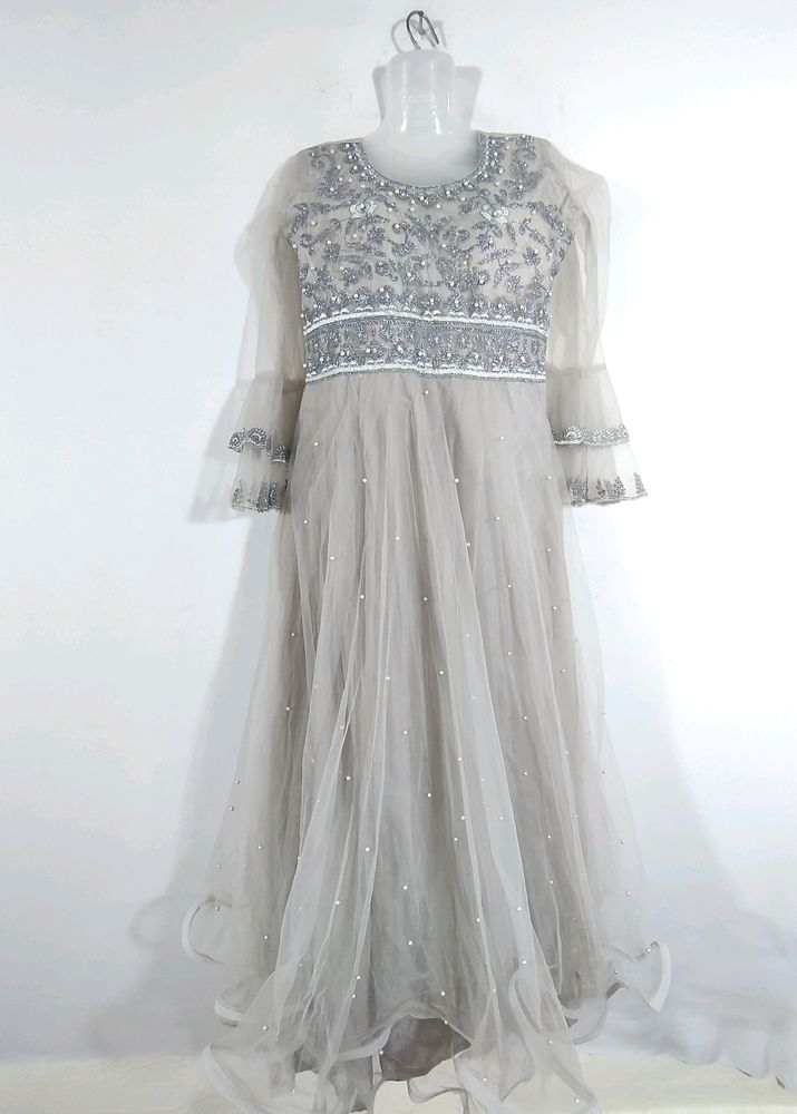 Grey Net Gown ( Women)