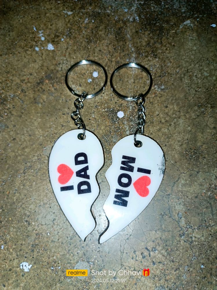 mom dad keyring