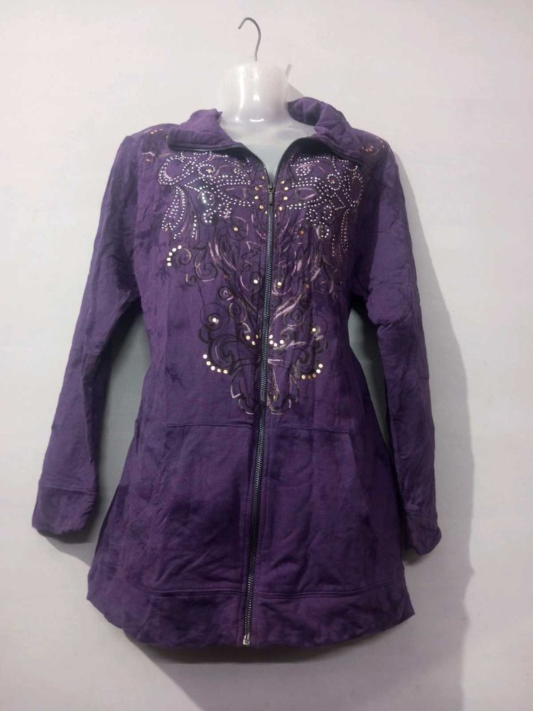 Very Beautiful Purple 💜 Jacket With Zip