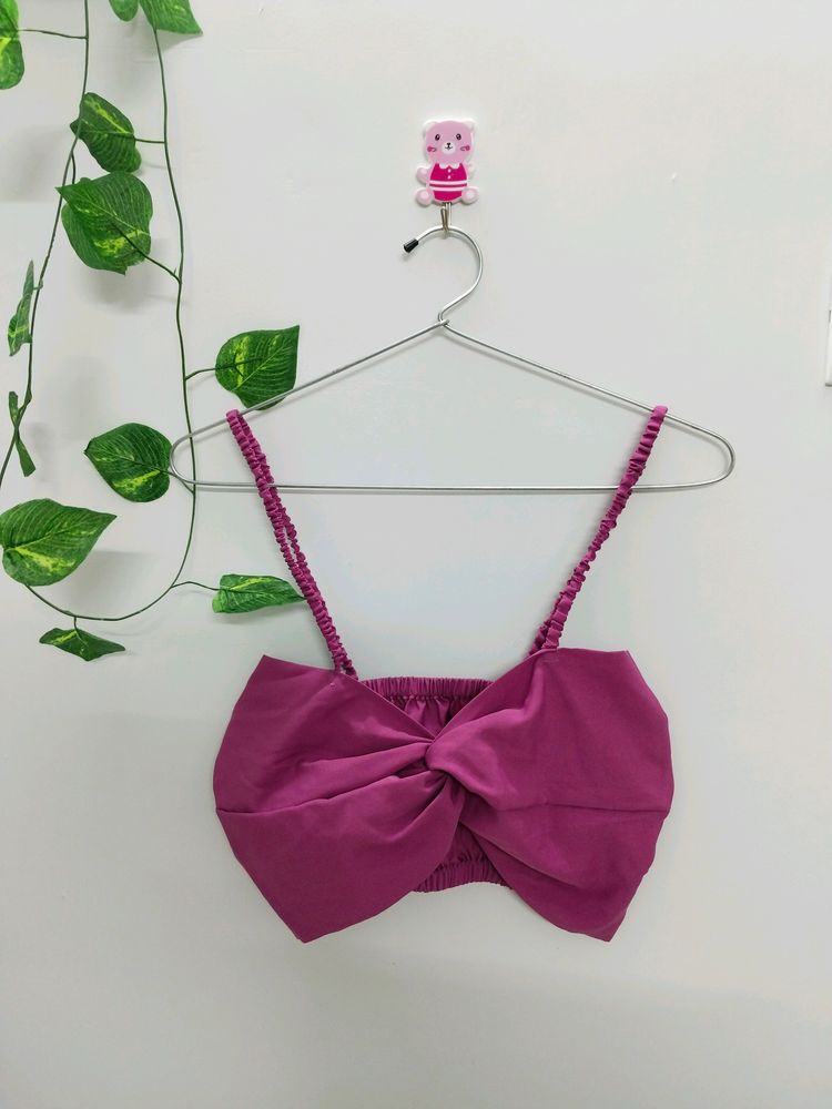 Pink Front Knot Bralette