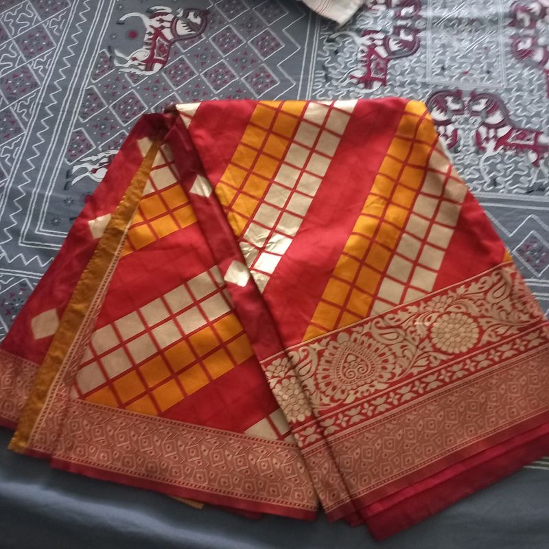 Pure Silk Saree Red Colour