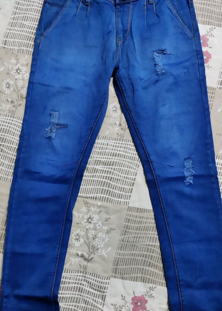 SUPERDRY Blue Rough Look Jeans Size