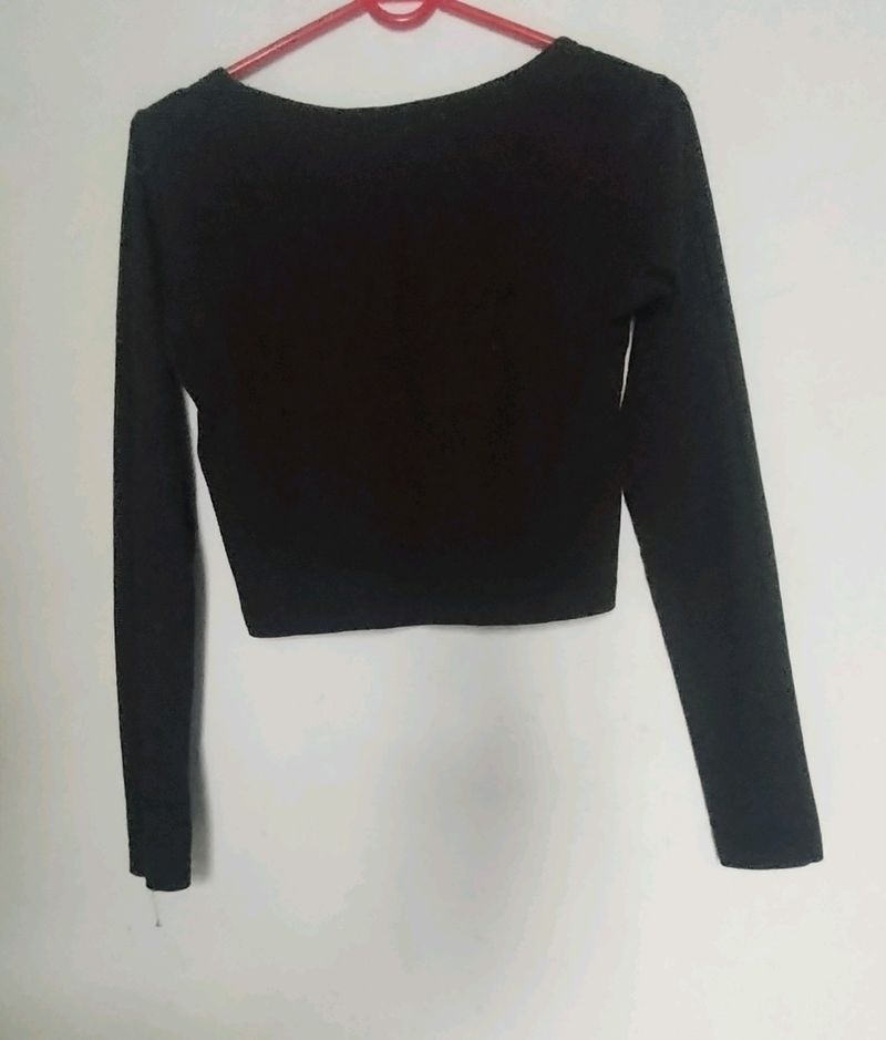 Casual Regular Sleeves Solid Women Black Top