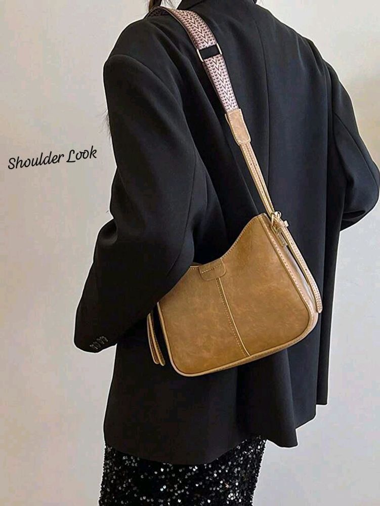 Leather-Look Broad Belt Sling Bag