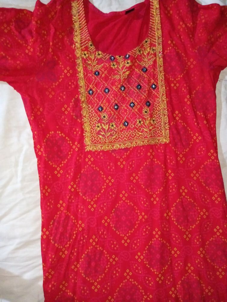 Red Cotton Kurti