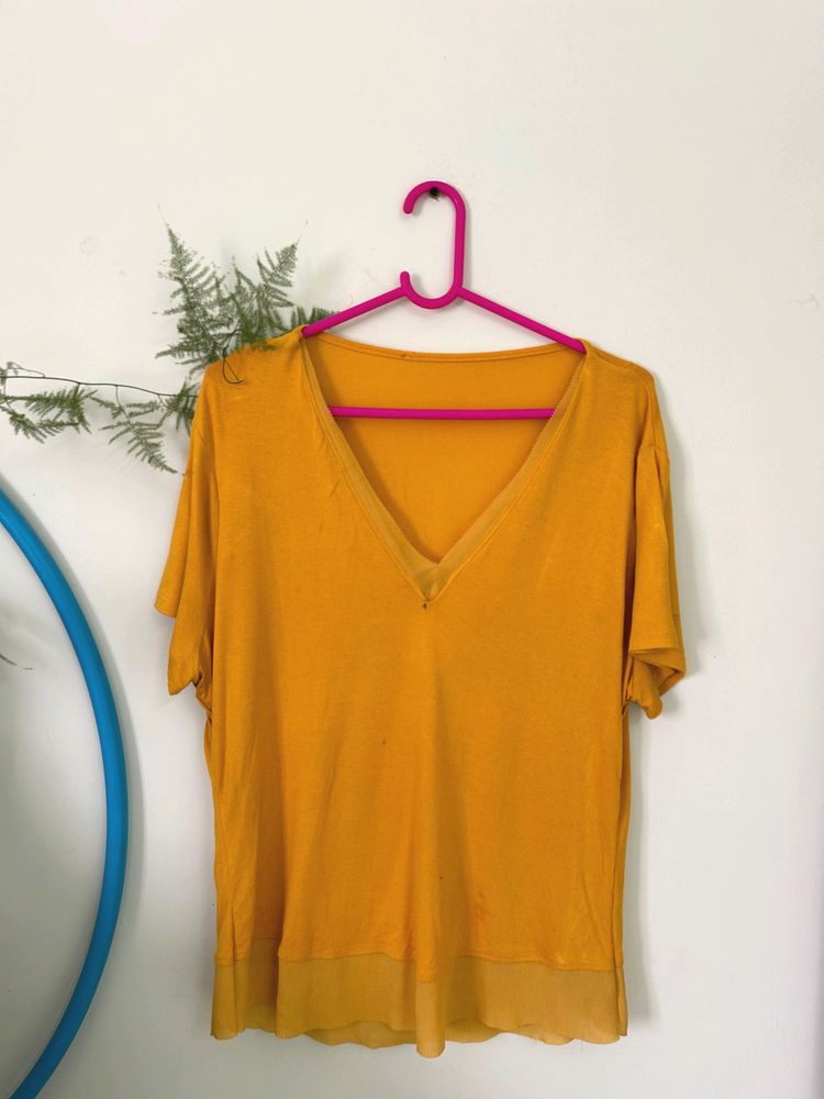 Mustard Low-cut Top