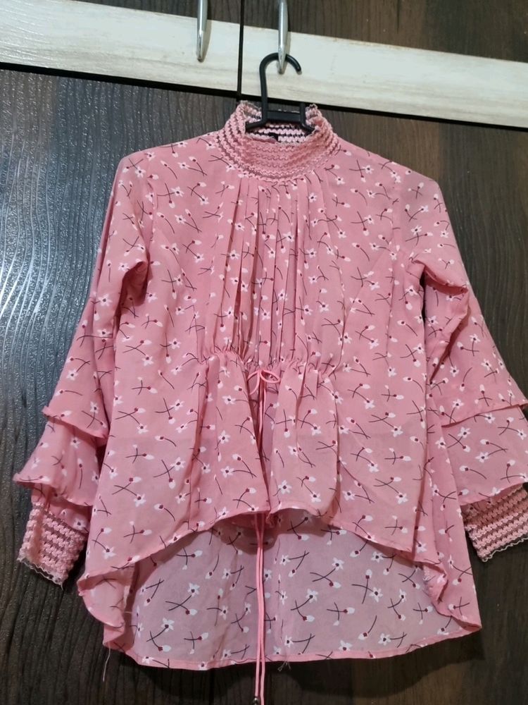 PINK FULL SLEEVES TOP