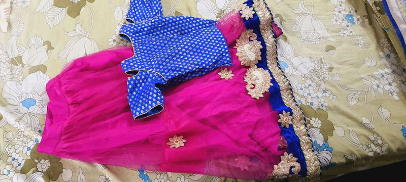 Party wear NET lehenga with banaras blouse