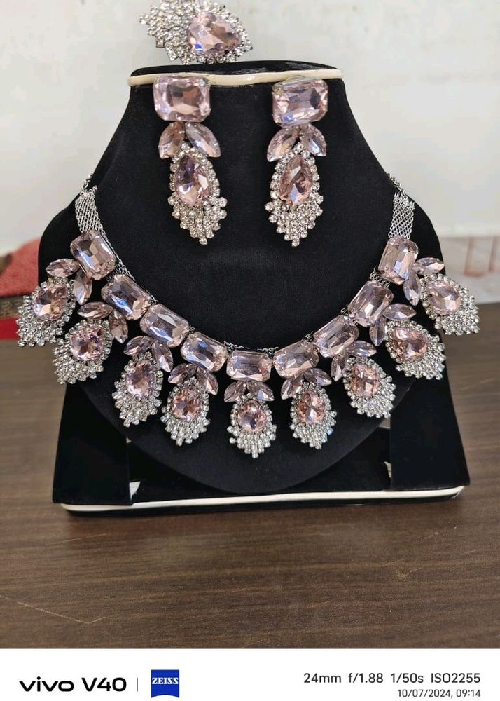 Wedding Korean Glass Stone Necklace