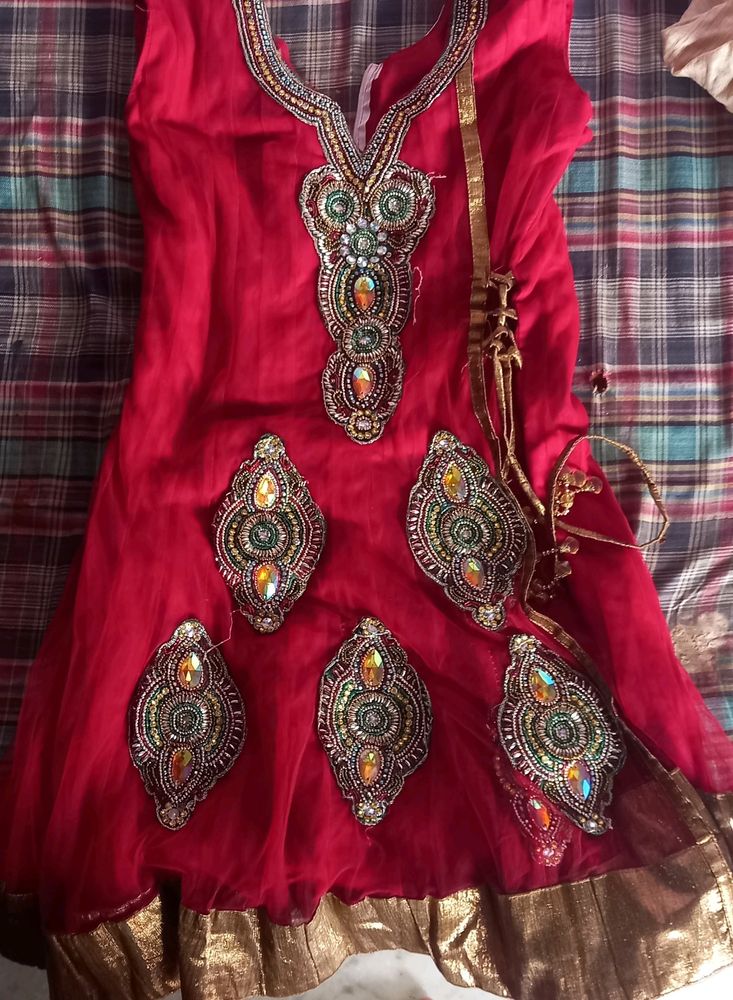 Girl Frock Suit With Dupatta And Leggy