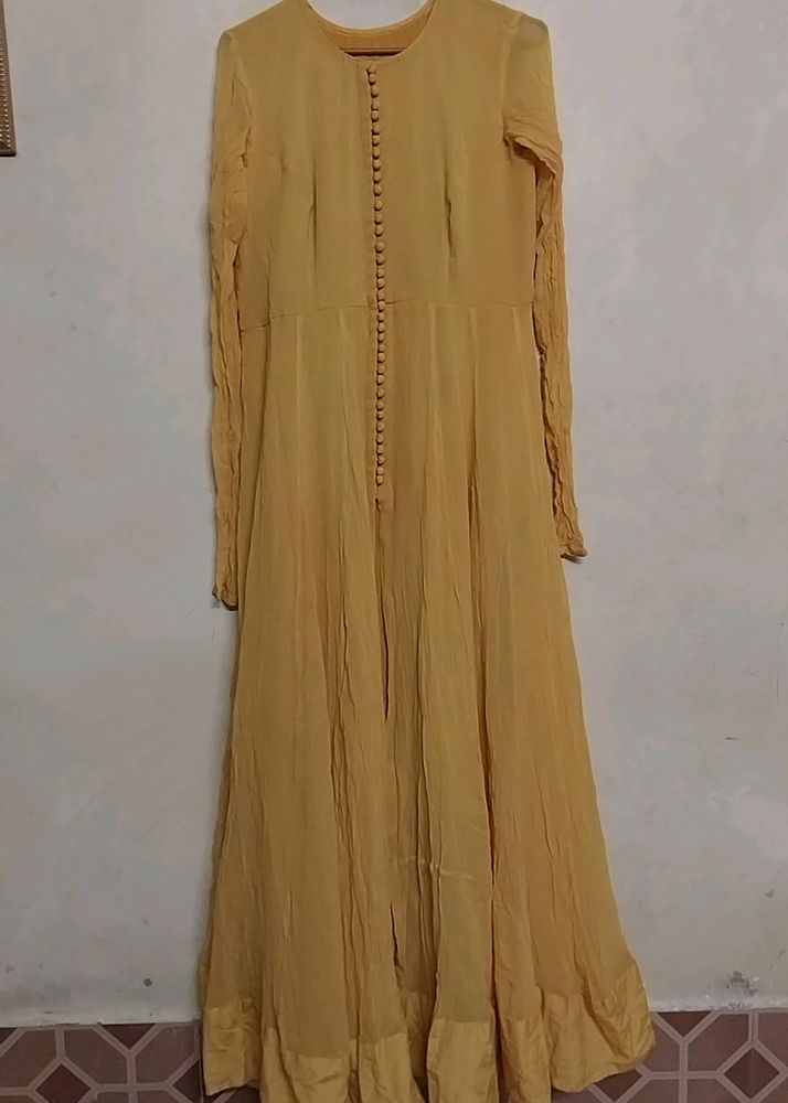 Front Open Full Gher Gown For Haldi Function