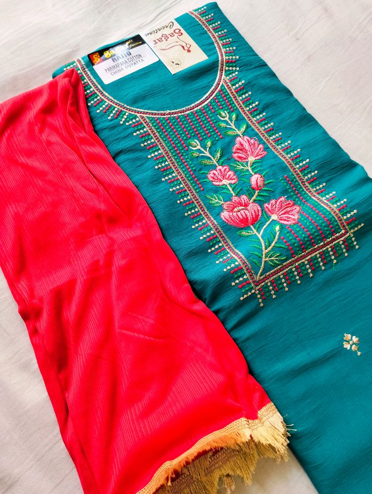 Cotton Suit With Dupatta [Fresh Stock]