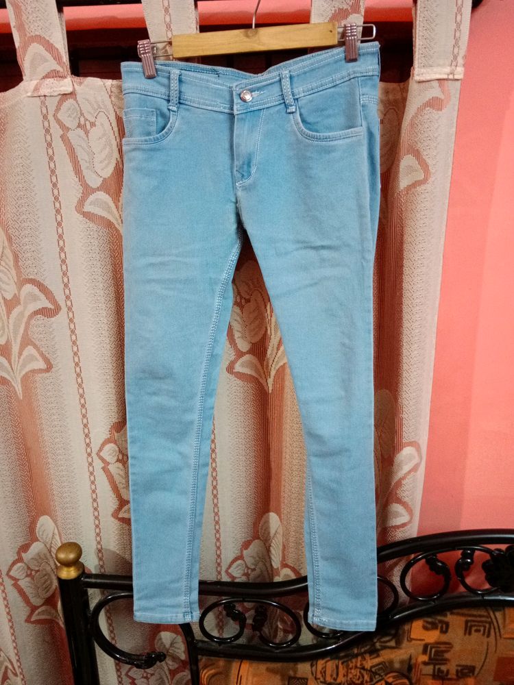 Light Blue Plain Jeans