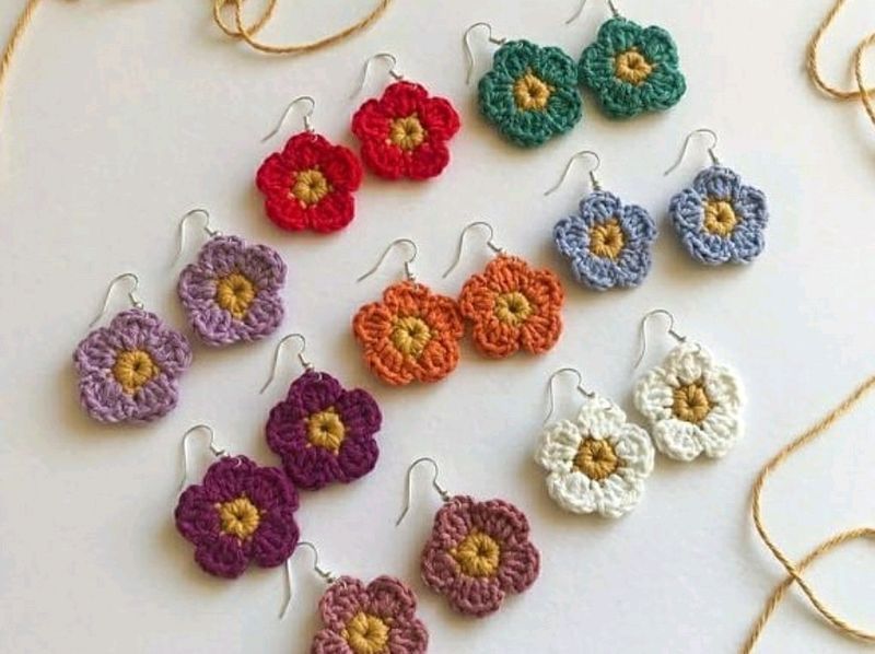 Crichet Flower Earings