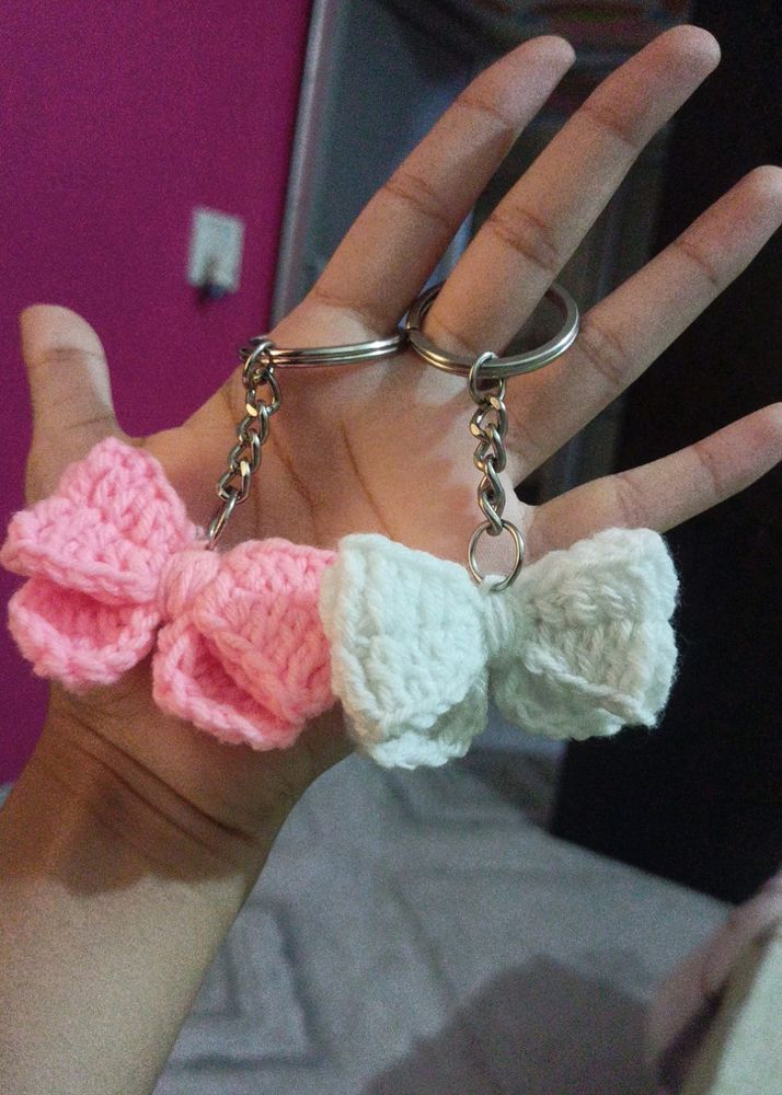 Crochet Bow Keychain