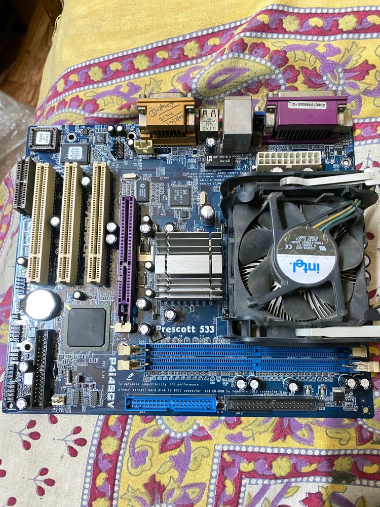 Motherboard With Intel Processor And Cooling Fan