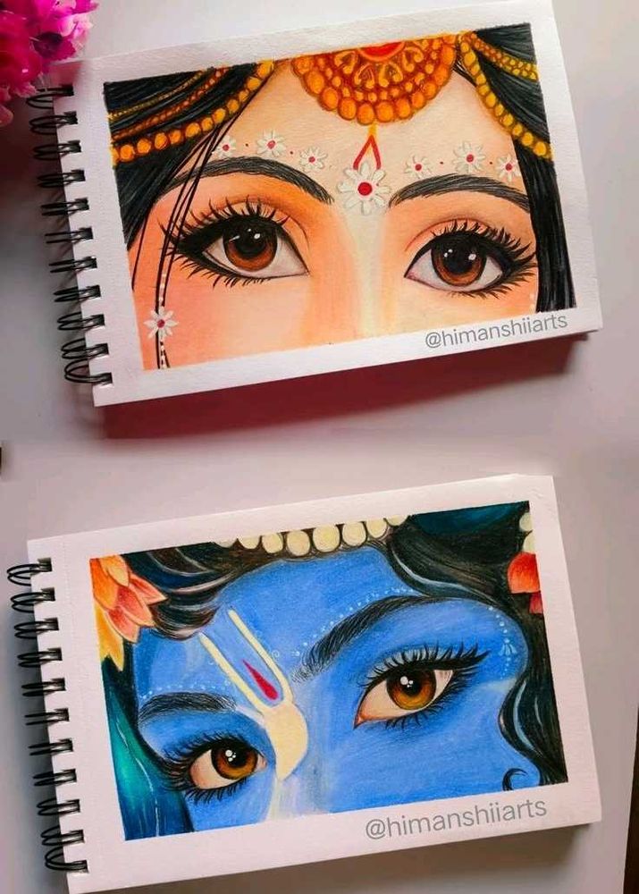 Radha Krishna Eyes Drawing