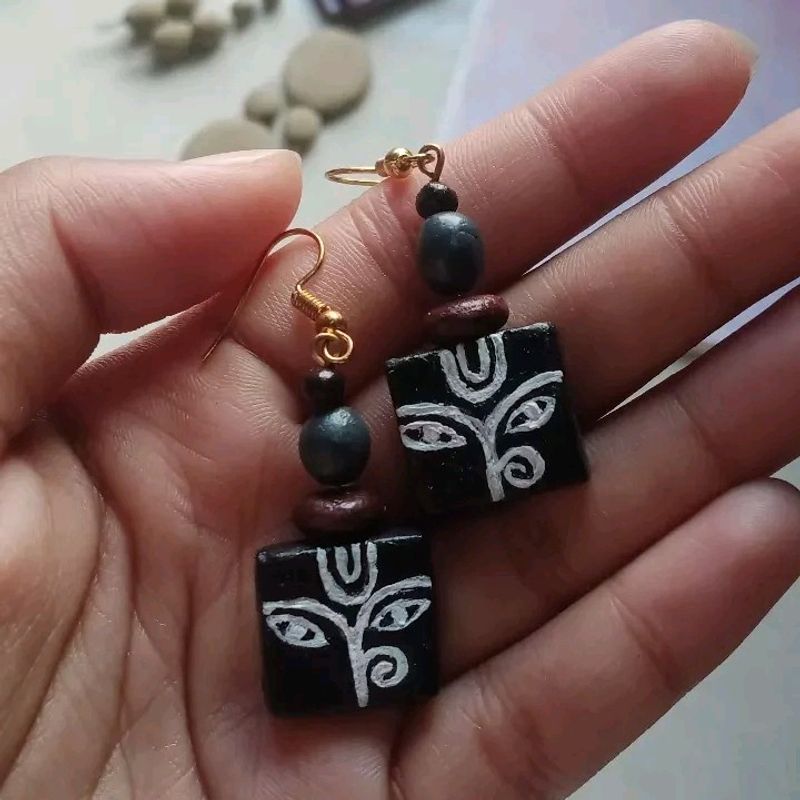 Handmade Devi Earrings Made Of Clay