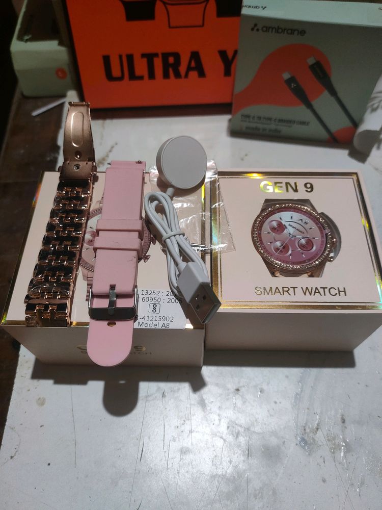 Fossil Gen 9 Dimond Watch With Pink Strap Free 🔥