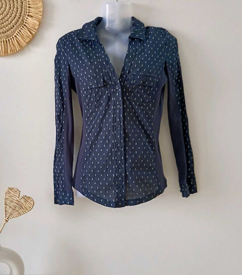 Mango Dotted Long Sleeve Shirt