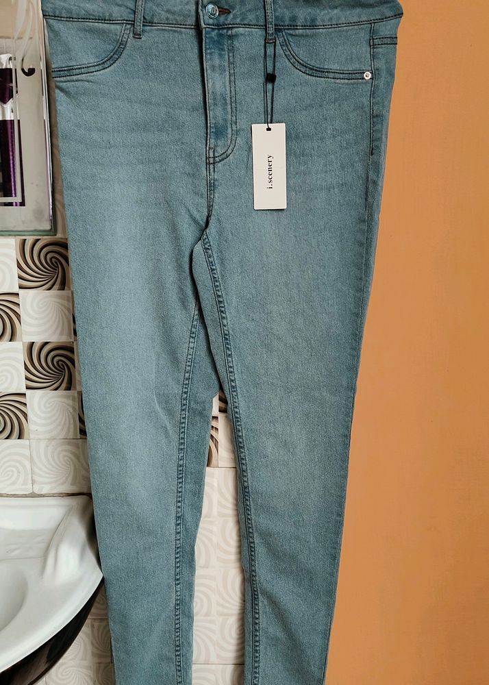 Blue Skinny Fit Mid Rise Jeans