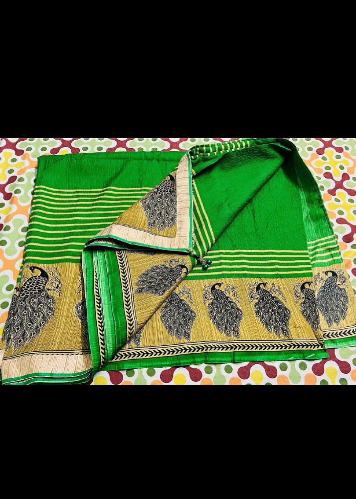 Peacock Print Saree