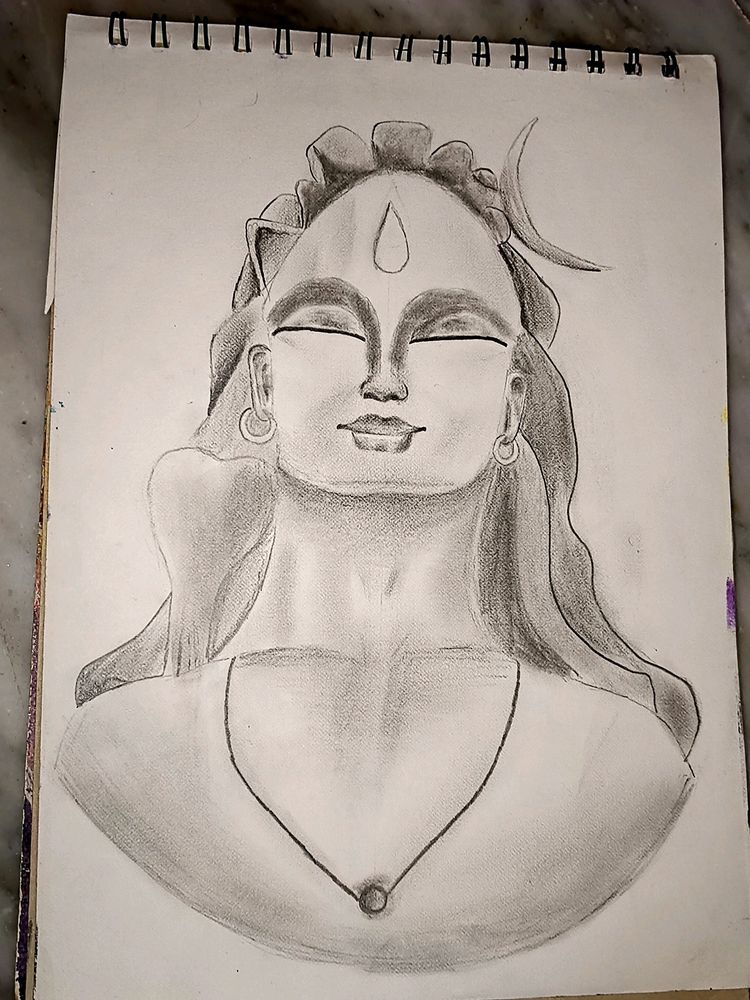 Adiyogi Shiv Ji Sketch.