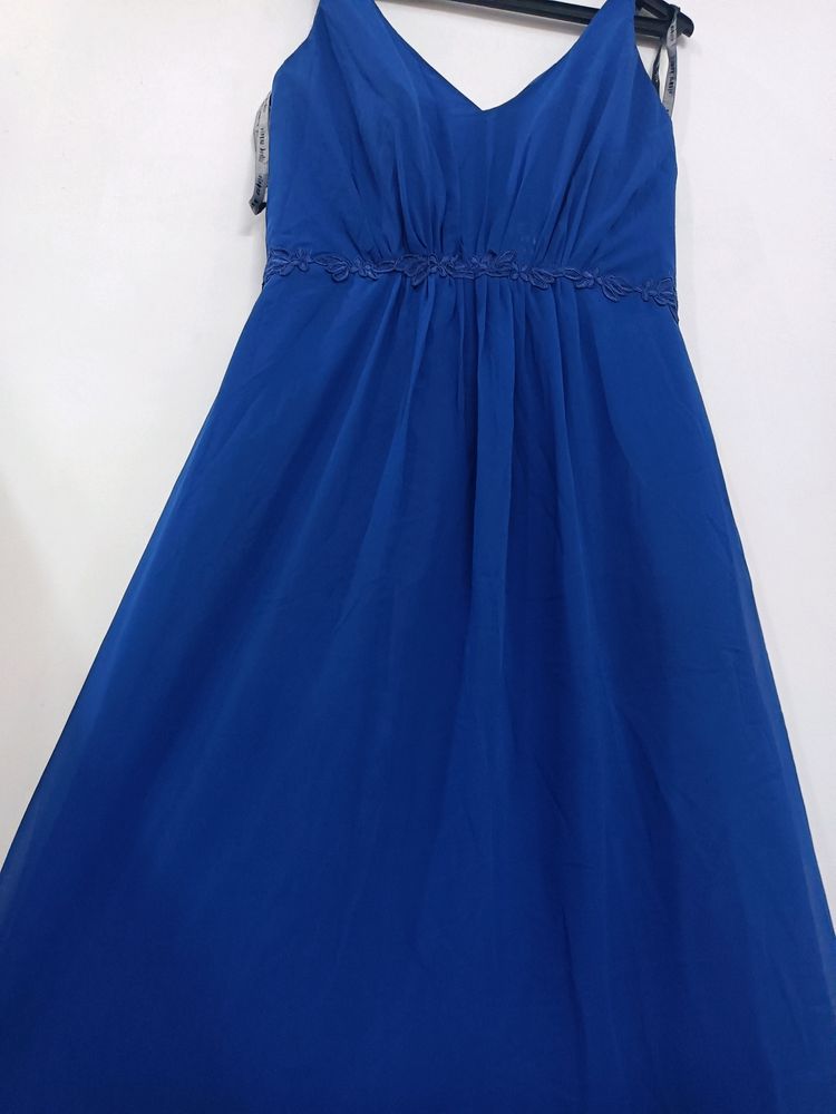 Navy Blue Gown With Designer Back