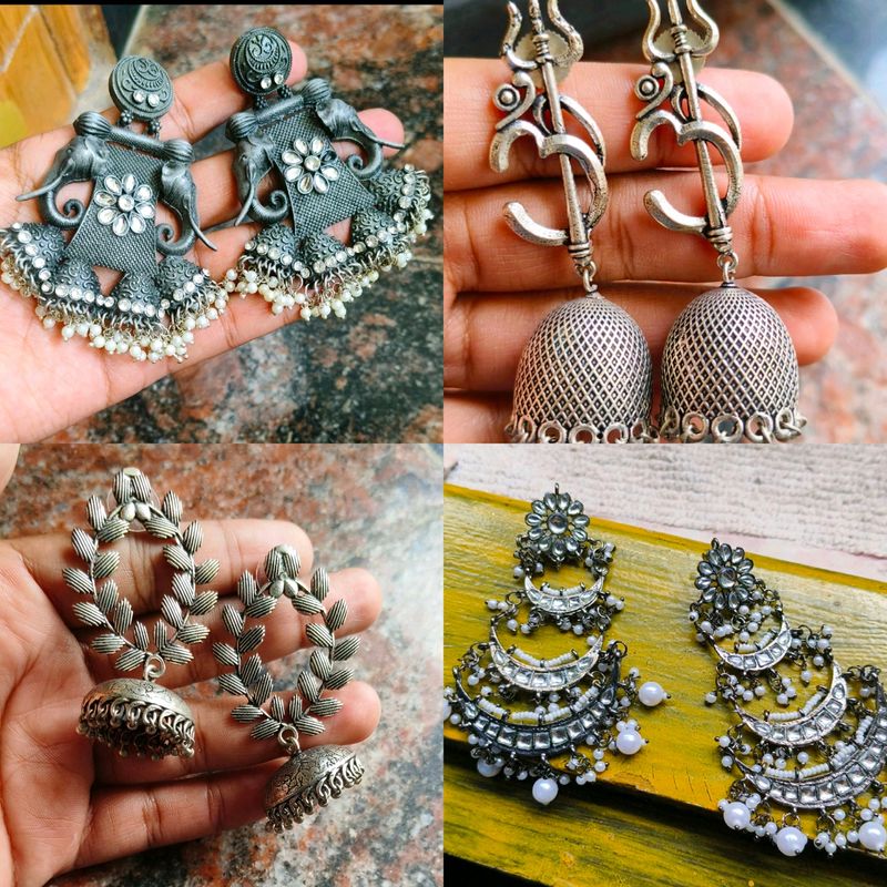 Oxidised Earrings Combo