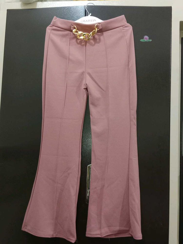 Regular Fit Women Peach Colour Trouser