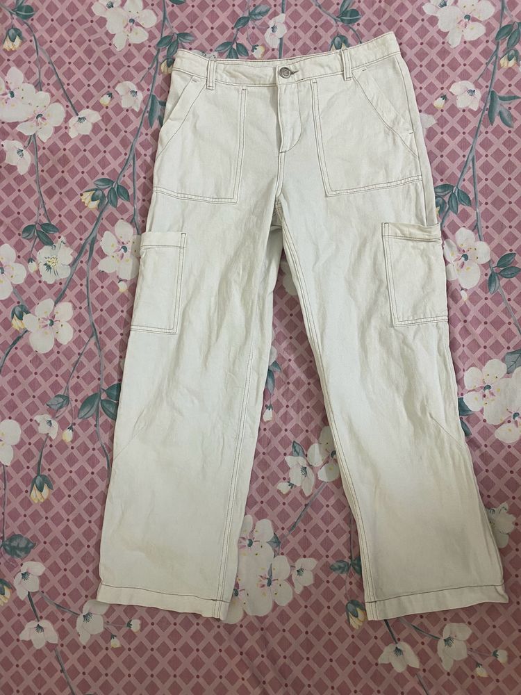 White Cargo Jeans