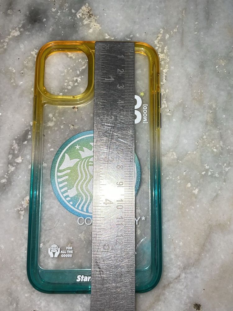 iPhone mobile cover, Starbucks, yellow and green