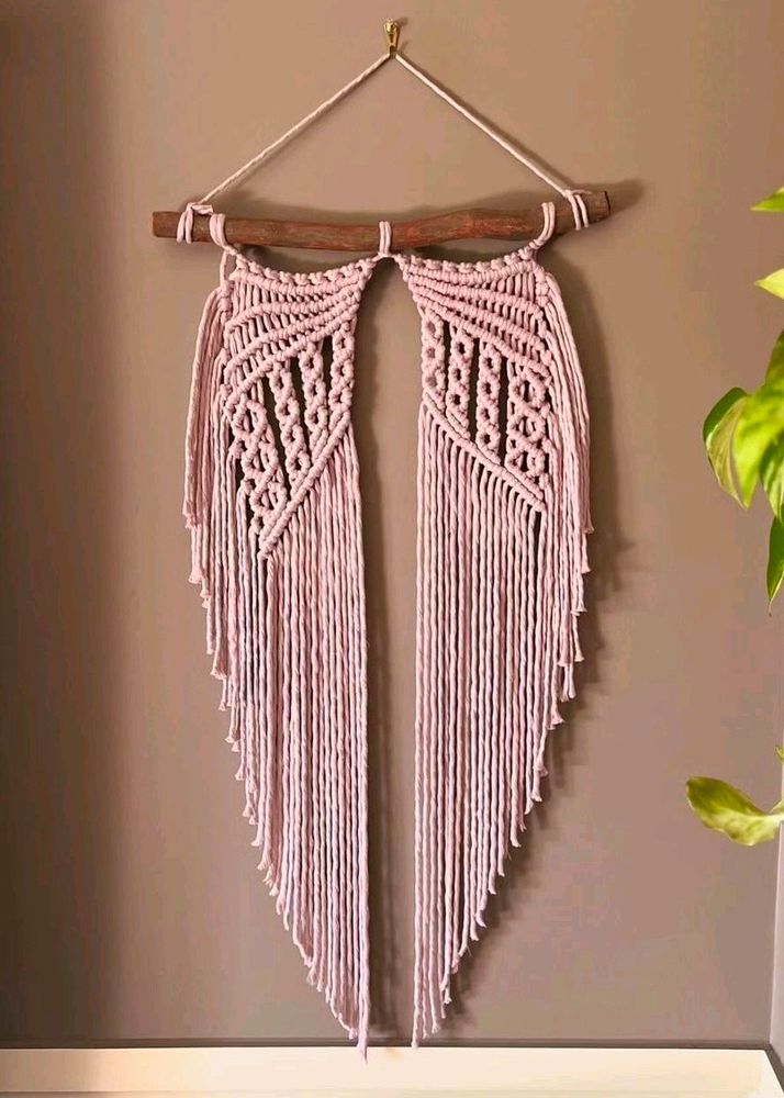 Macrame Angel Feathers Wall Hanging