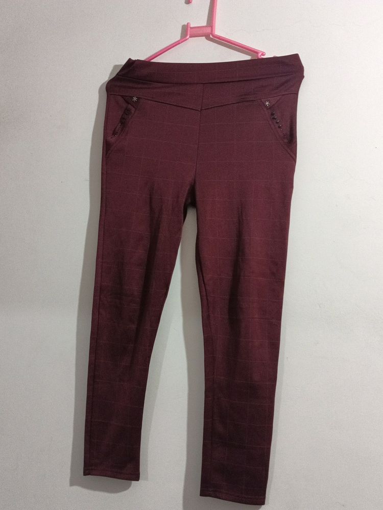 Maroon Active Wear Jagging