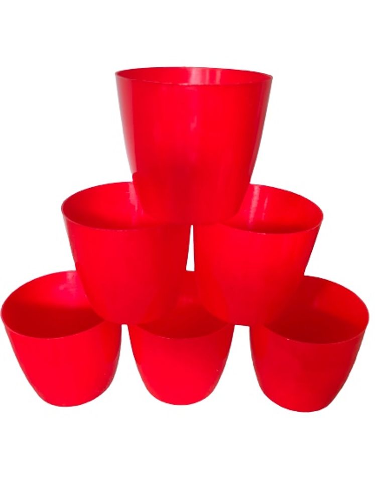 *New* Set Of 6 Red Planters For Indoor Plants