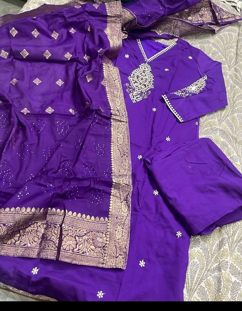 Kurti Set With Banarasi Duppatta 💯❤️