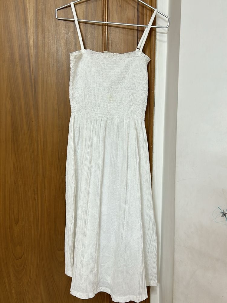 White Strappy Midi Dress