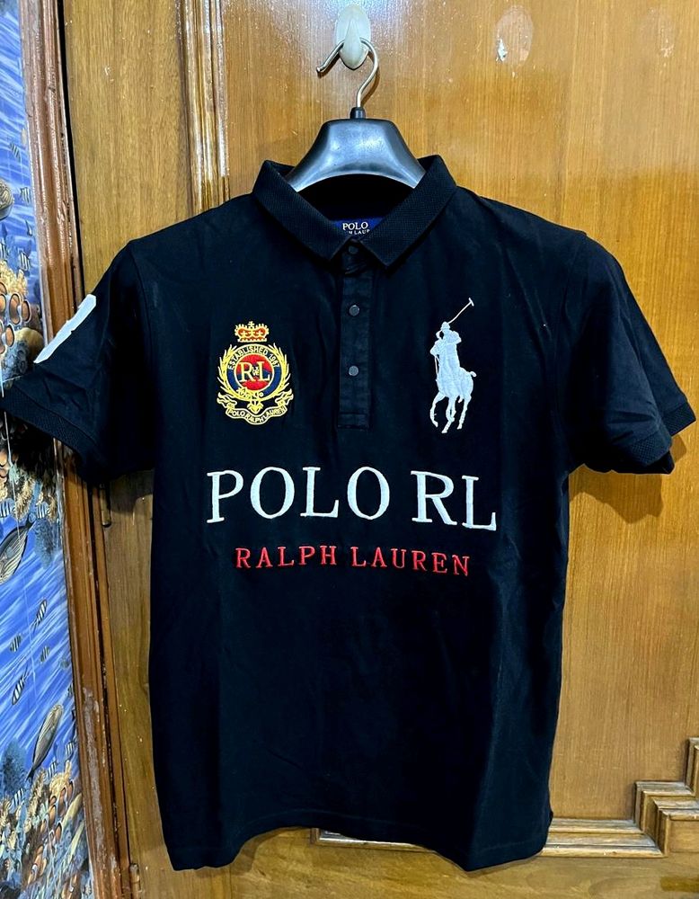 RAPLH LAUREN BLACK POLO TSHIRT