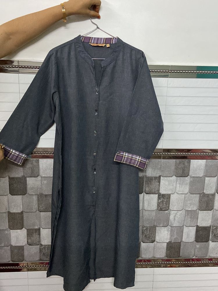 Dark Grey Plain Kurti