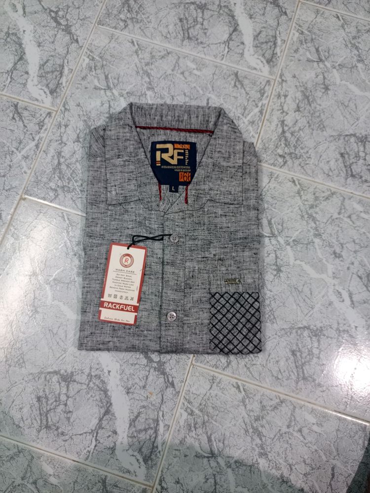 Mens Shirts Grey Color Branded Size L