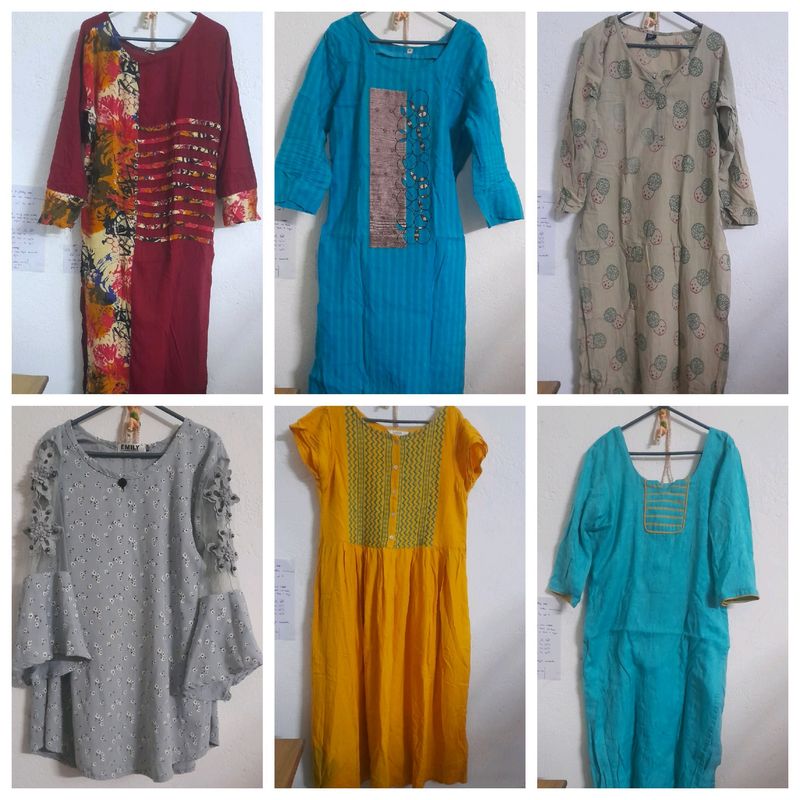 6 KURTI + 1 TOP + 2 PANTS combo Sale XL Size