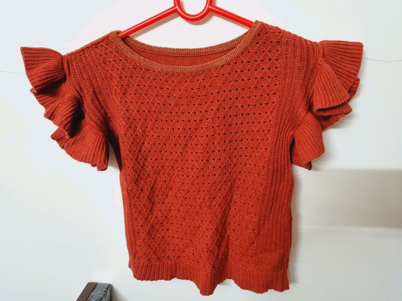 Rust Orange Crop Top