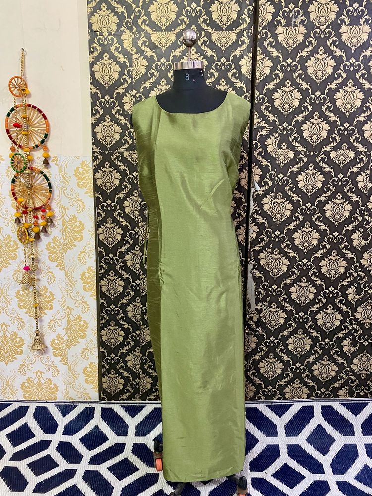 Plus Size Beautiful Green Silk Gown